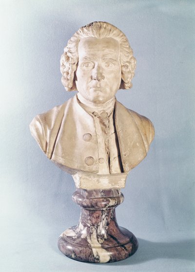Busto di Jean-Jacques Rousseau (1712-78) (marmo) da Jean Antoine Houdon