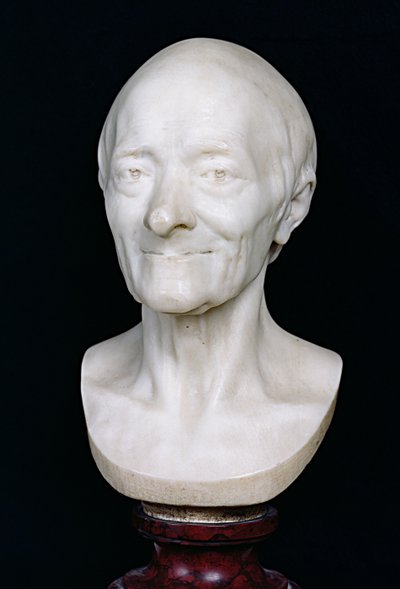 Busto di Voltaire (1694-1778) senza parrucca, 1778 da Jean Antoine Houdon