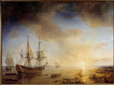 Spedizione di Robert Cavelier de La Salle in Louisiana (1684). Dipinto di Théodore Gudin da Jean Antoine Theodore Gudin