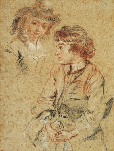 Giovane Seduto, a tre quarti, che tiene il Cappello, c.1717 da Jean Antoine Watteau