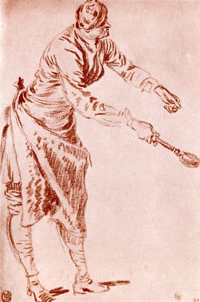 Studio in sanguigna da Jean Antoine Watteau