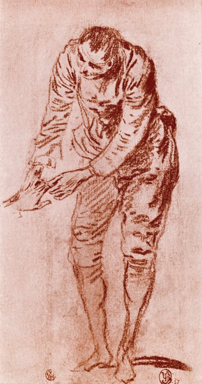 Uno studio in sanguigna, 1913 da Jean Antoine Watteau