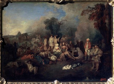 Bivacco, c1710 da Jean Antoine Watteau