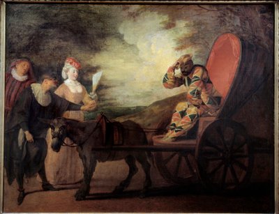 Arlecchino imperatore della luna. Dipinto di Jean Antoine Watteau (1684-1721) da Jean Antoine Watteau