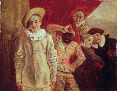 Arlecchino, Pierrot e Scapin, attori della Commedia dell