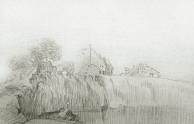 Casa sul bordo di una ripida scogliera da Jean Antoine Watteau