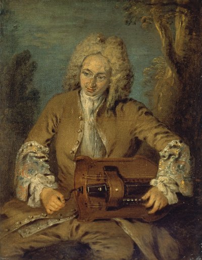 Uomo che suona una ghironda da Jean Antoine Watteau