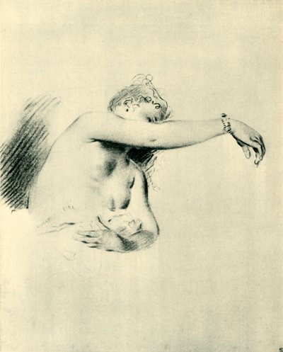 Nudo con braccio destro alzato, 1717-1718, 1943 da Jean Antoine Watteau