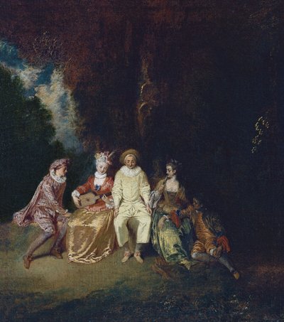 Pierrot Contento, ca 1712 da Jean Antoine Watteau