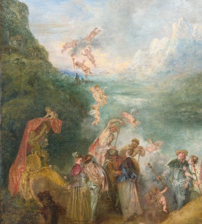 Pellegrinaggio a Citera (dettaglio), 1717 da Jean Antoine Watteau