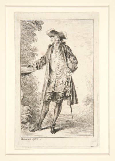 Tavola dalla serie Figures de mode da Jean Antoine Watteau