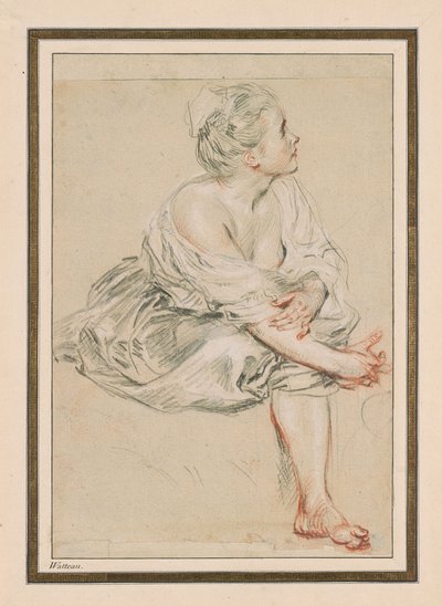 Giovane donna seduta, c. 1716 da Jean Antoine Watteau