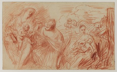 Foglio di studi dopo i Maestri Antichi da Jean Antoine Watteau
