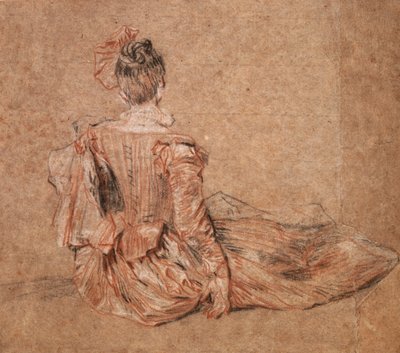 Studio di una donna vista di spalle di Jean-Antoine Watteau, 1716-1718 da Jean Antoine Watteau
