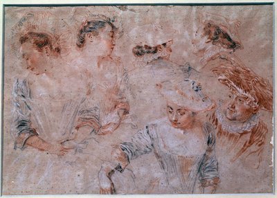 Studio di figure di giovani donne. (dettaglio) da Jean Antoine Watteau