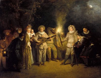 La commedia italiana, dopo il 1716 da Jean Antoine Watteau