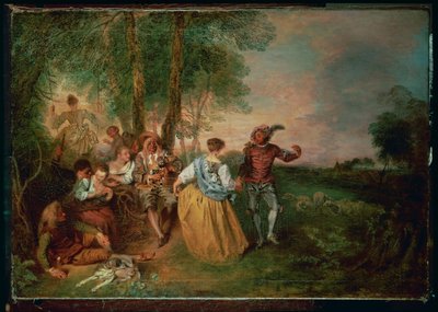 I pastori (dipinto su tavola) da Jean Antoine Watteau