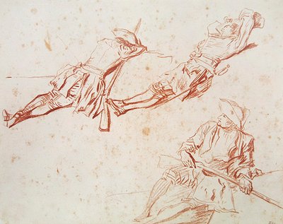 Tre Soldati a Riposo da Jean Antoine Watteau