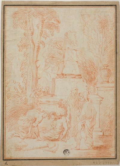 Tobito che seppellisce i morti o funerale di Foziano da Jean Antoine Watteau