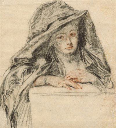 Donna in nero, c.1719 da Jean Antoine Watteau