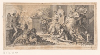 Rappresentazione allegorica con una personificazione della medicina e i quattro elementi da Jean Audran