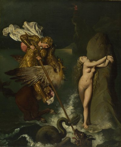 Angelica salvata da Ruggiero, 1819-1839 da Jean Auguste Dominique Ingres