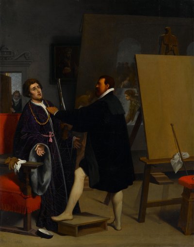 Aretino nello studio di Tintoretto, 1848 da Jean Auguste Dominique Ingres