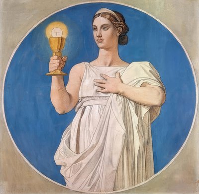 La fede. Cartone per le vetrate della cappella Saint-Ferdinand da Jean Auguste Dominique Ingres