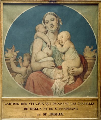 Progetto per le vetrate della Cappella di San Ferdinando a Parigi da Jean Auguste Dominique Ingres
