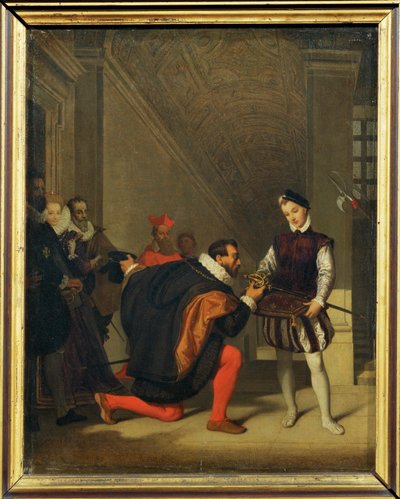 Si dice che Don Pedro de Tolede, ambasciatore spagnolo, abbia incontrato un paggio che portava la spada di Enrico IV in ... da Jean Auguste Dominique Ingres