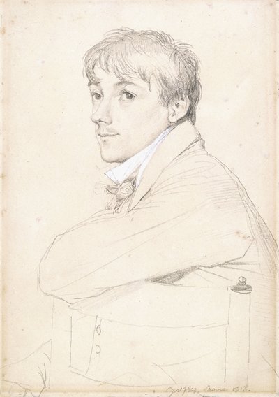 Jean-Louis Provost, seduto e appoggiato con il braccio sinistro sullo schienale di una sedia, 1813 da Jean Auguste Dominique Ingres
