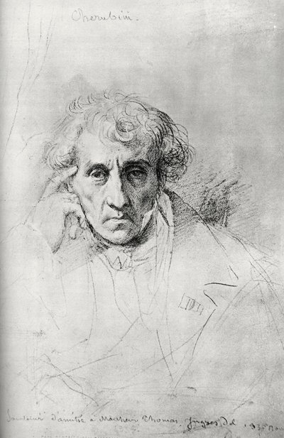 Luigi Cherubini 1760-1842, compositore italiano, 1830 da Jean Auguste Dominique Ingres