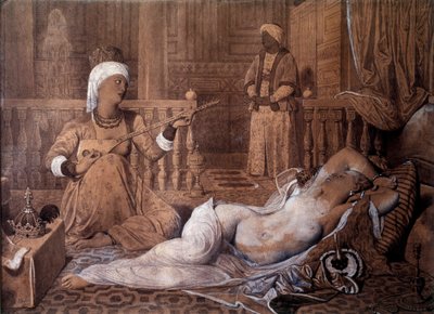 Odalisca con schiavo, disegno di Jean Auguste Dominique Ingres da Jean Auguste Dominique Ingres