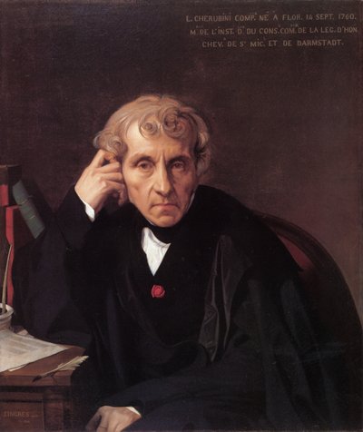 Ritratto del compositore Luigi Cherubini 1760-1842, 1841 da Jean Auguste Dominique Ingres