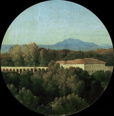 Paesaggio romano con acquedotto della Villa Borghese da Jean Auguste Dominique Ingres