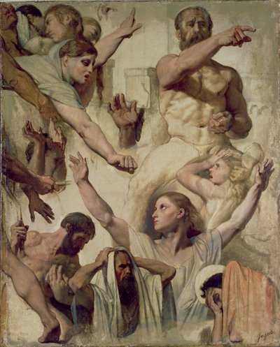 Studi per Il Martirio di San Sinforiano (Santo, Madre e Proconsole), 1833 da Jean Auguste Dominique Ingres