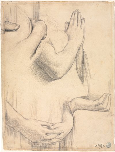Studio delle mani da Jean Auguste Dominique Ingres