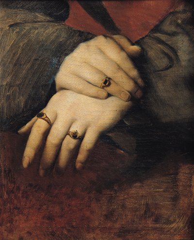 Studio delle mani di una donna, dal ritratto di Maddalena Doni di Raffaello da Jean Auguste Dominique Ingres