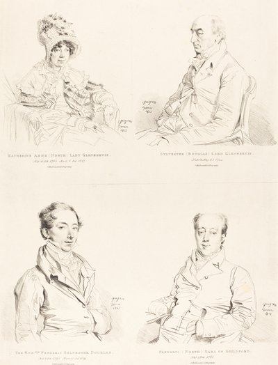 Sylvester (Douglas) Lord Glenbervie; Katherine Anne (North) Glenbervie; Frederic (North) Conte di Guilford; Frederic Sylvester Douglas da Jean Auguste Dominique Ingres