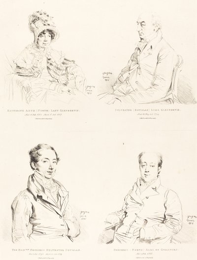 Sylvester (Douglas) Lord Glenbervie; Katherine Anne (North) Glenbervie; Frederic (North) Conte di Guilford; Frederic Sylvester Douglas da Jean Auguste Dominique Ingres