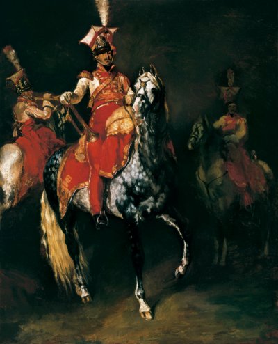 Trombettiere a cavallo della guardia imperiale di Napoleone. Dipinto di Théodore Géricault (1791-1824) da Jean Auguste Dominique Ingres