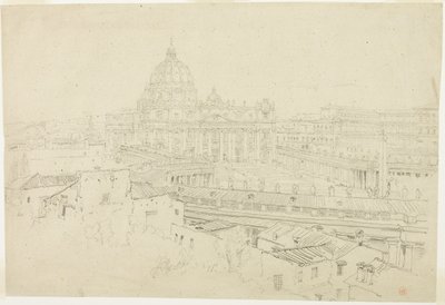 Vista di San Pietro a Roma da Jean Auguste Dominique Ingres