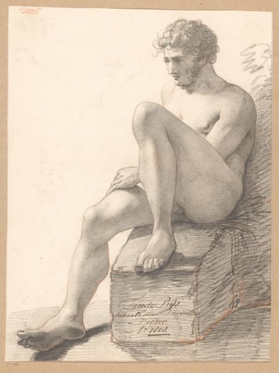 Nudo maschile seduto, visto di fronte (2º premio 1808) da Jean Augustin Daiwaille