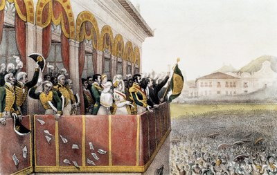 Acclamazione di Pedro I, Imperatore del Brasile, a Rio de Janeiro, 7 aprile da Jean Baptiste (after) Debret