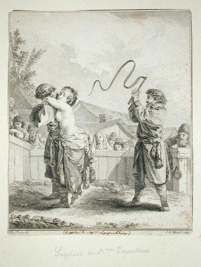 Supplica di Madame Lapoutkine, inciso da Jean Baptiste Tilliard da Jean Baptiste (after) Le Prince