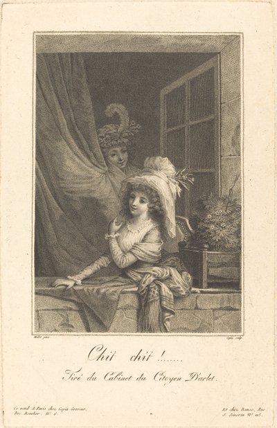 Chit chit!, inciso da Jacques-Louis Copia da Jean Baptiste (after) Mallet