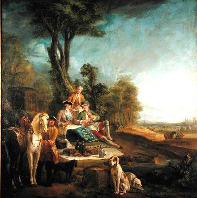 Un pranzo di caccia da Jean Baptiste (school of) Oudry
