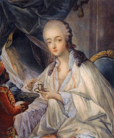 Jeanne Bécu, contessa Du Barry 1743-1793 con una tazza di caffè da Jean Baptiste André Gautier Dagoty