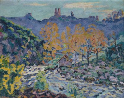 Il Mulino di Brigand e le Rovine del Castello di Crozant, Creuse, c.1900 da Jean Baptiste Armand Guillaumin