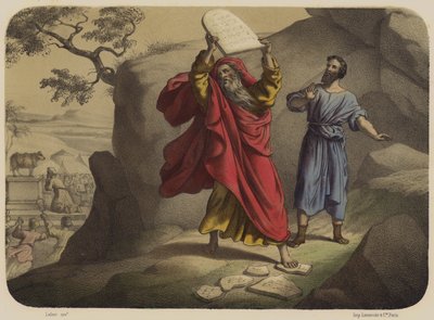 Mosè spezza le tavole della legge da Jean Baptiste Auguste Leloir